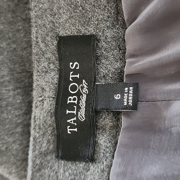 Talbots‎ Charcoal Gray Stretch Wool Wide Leg Trousers Size 6 - Picture 10 of 14